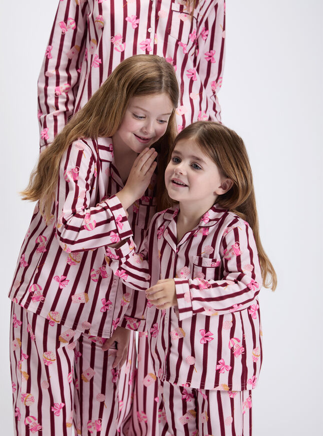 Kids' popcorn club fleece pyjamas in a bag